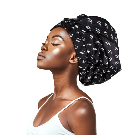 Satin-lined shower cap
